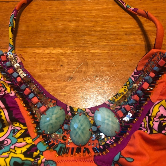 Paisley Print Beaded Bikini - Picture 3 of 4